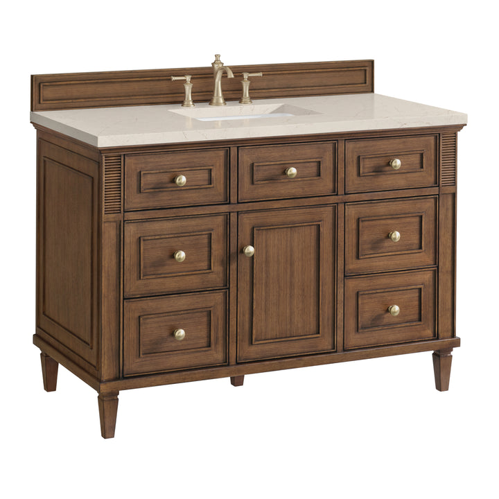 Lorelai 48" Single Vanity, Mid-Century Walnut w/ 3 CM Eternal Marfil Silestone Top
