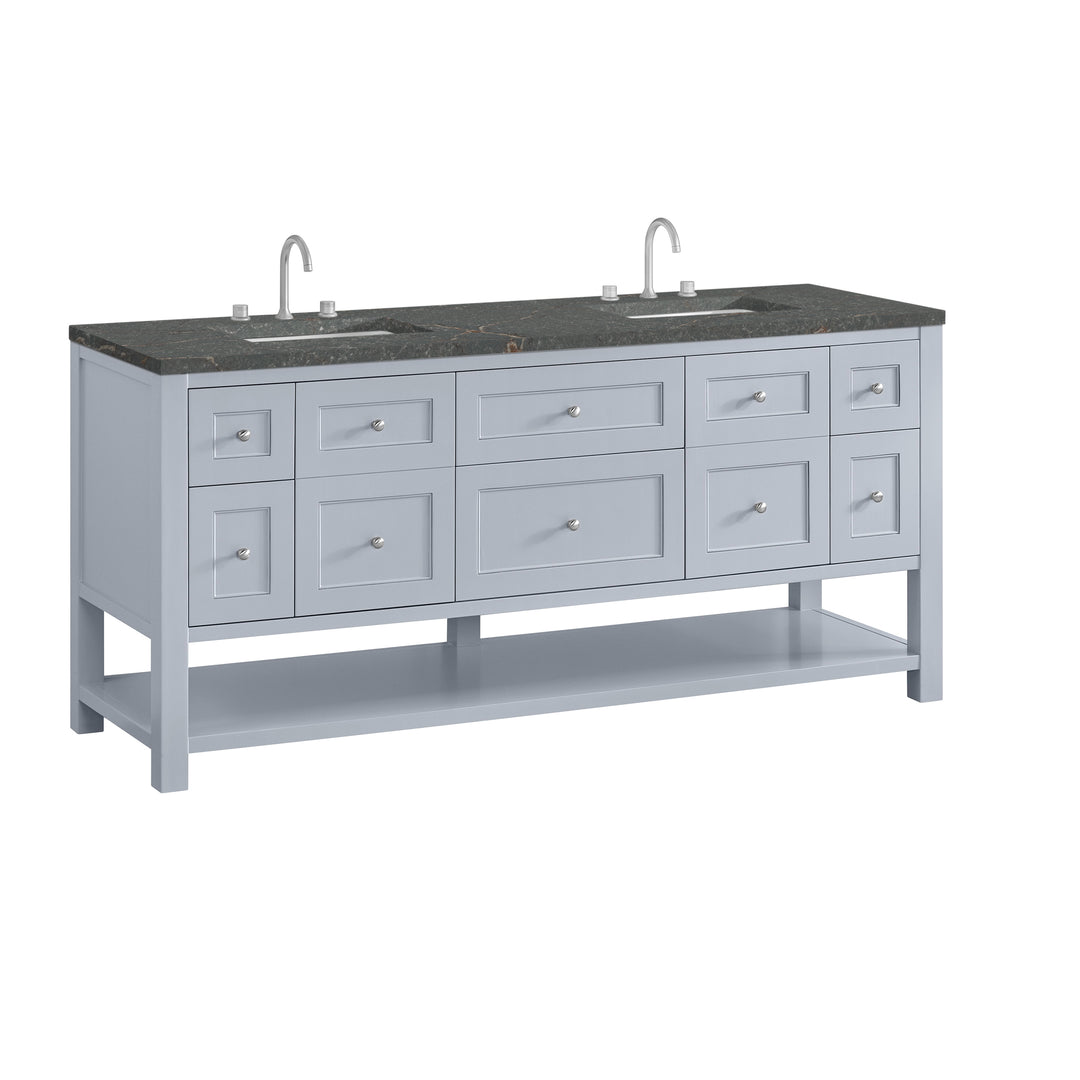 Breckenridge 72" Double Vanity, Serenity Blue w/ 3 CM Parisien Bleu Top