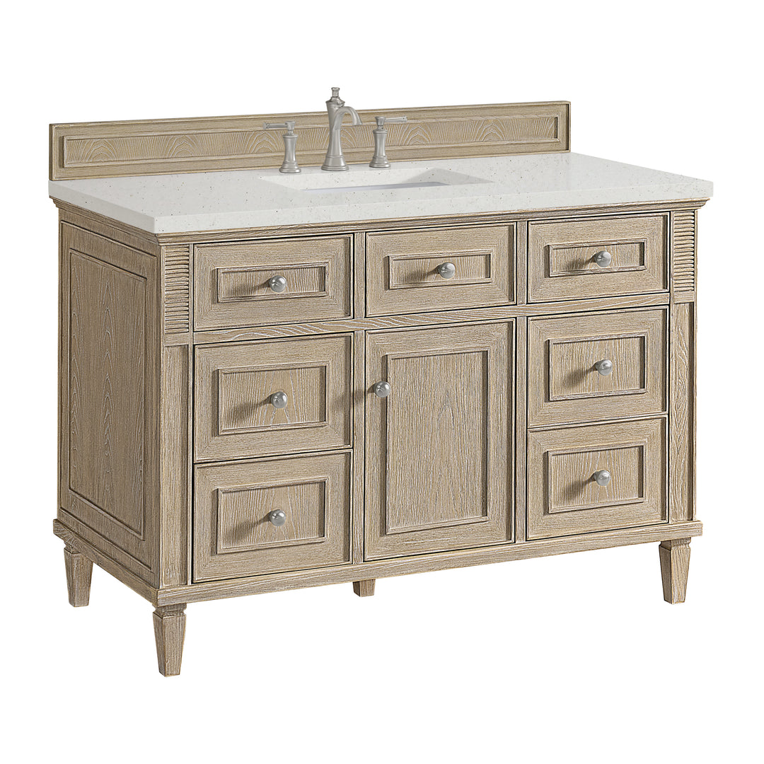 Lorelai 48" Single Vanity, Whitewashed Oak w/ 3 CM Lime Delight Silestone Top
