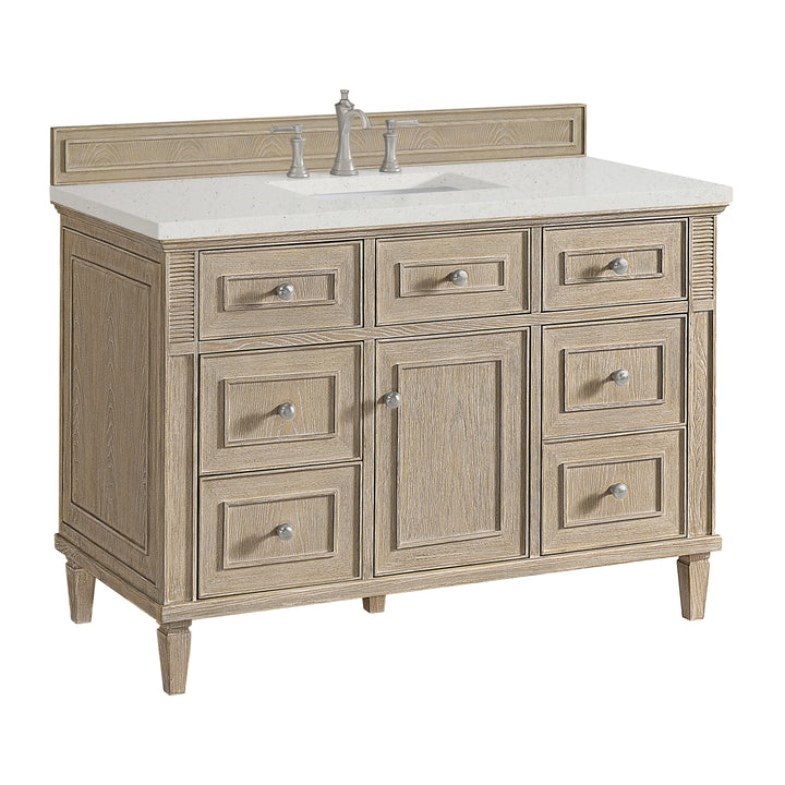 Lorelai 48" Single Vanity, Whitewashed Oak w/ 3 CM Lime Delight Silestone Top