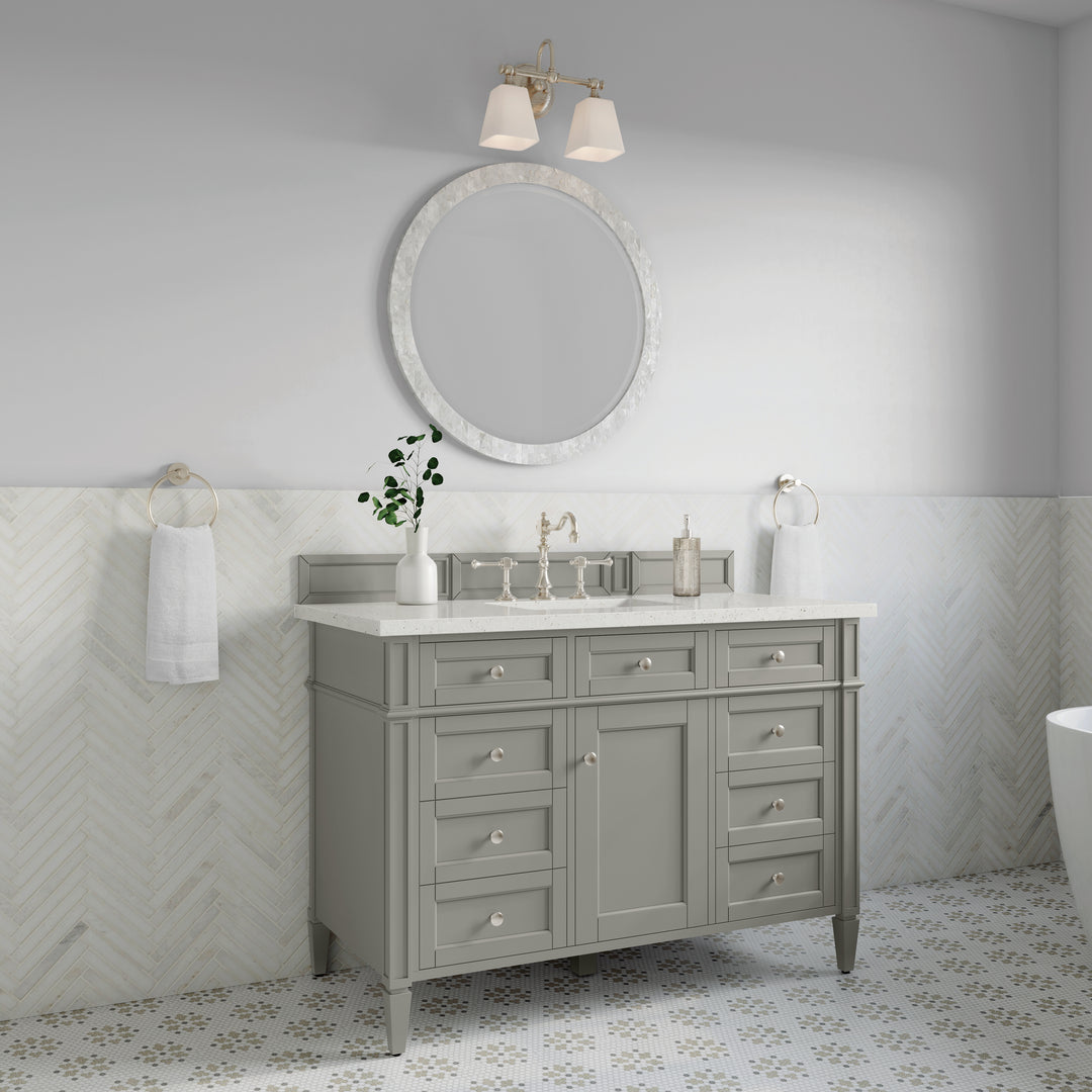 Brittany 48" Single Vanity, Urban Gray w/ 3 CM Lime Delight Silestone Top