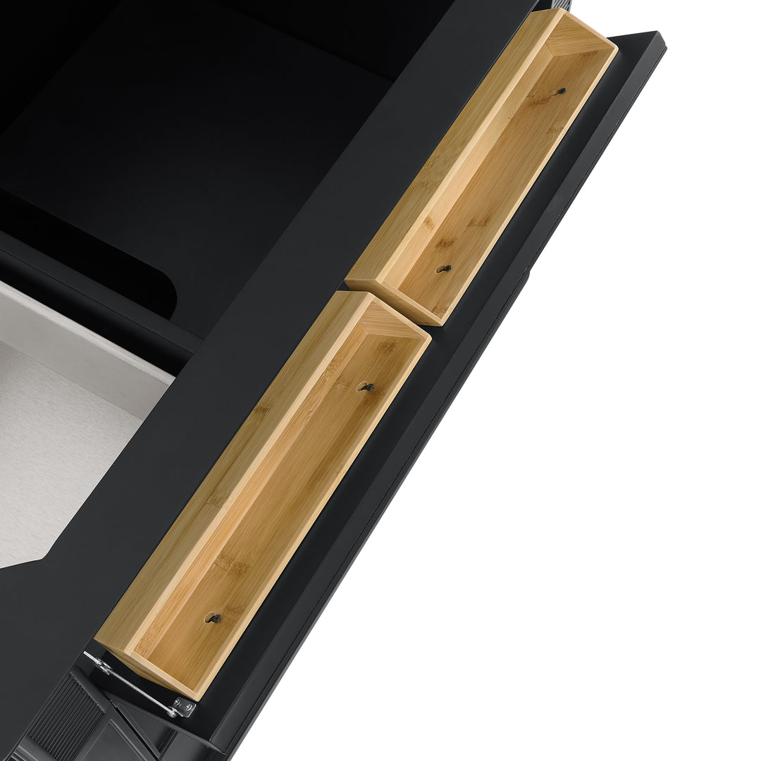 Lorelai 36" Single Vanity, Black Onyx w/ 3 CM Carrara White Marble Top