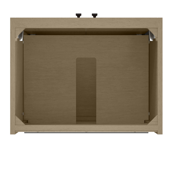 Chianti 24" Single Vanity, Walnut Whisper, Matte Black, w/ White Glossy Composite Stone Top