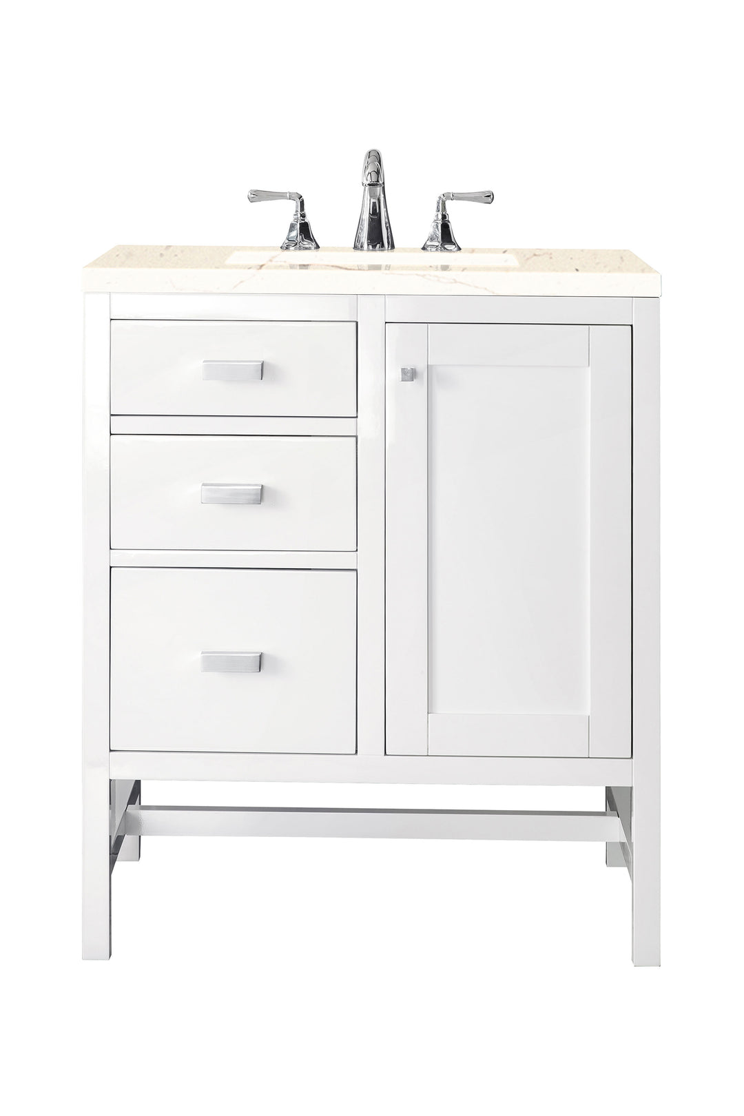 Addison 30" Single Vanity, Glossy White w/ 3 CM Eternal Marfil Top