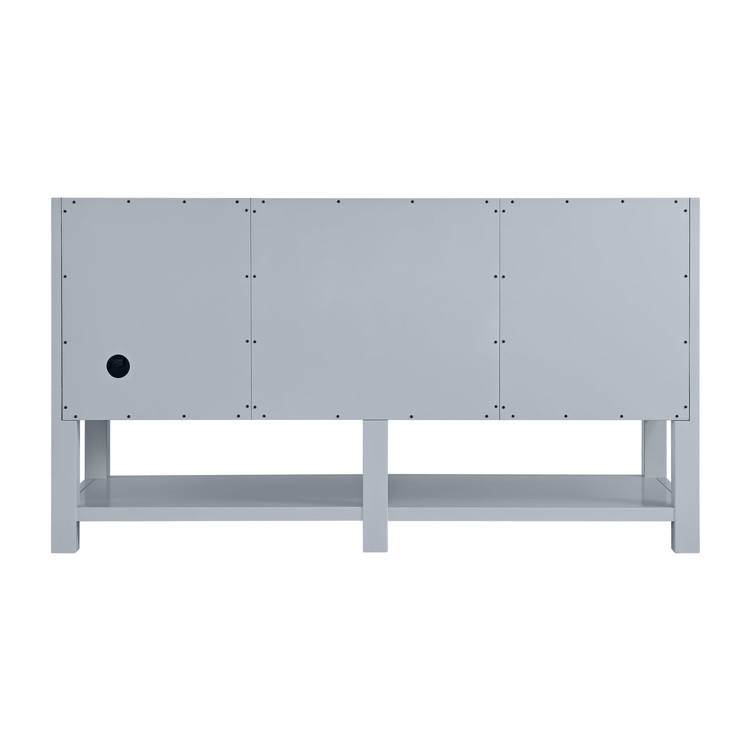 Breckenridge 60" Double Vanity, Serenity Blue, w/ 3 CM Arctic Fall Solid Surface Top