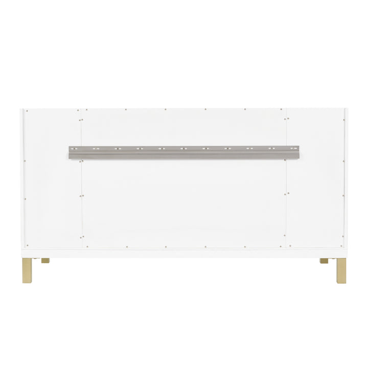 Chicago 60" Double Vanity, Glossy White, w/ 3 CM Arctic Fall Solid Surface Top