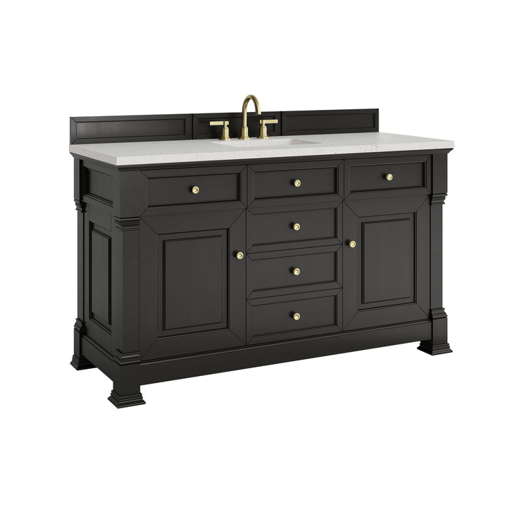 Brookfield 60" Single Vanity, Black Onyx w/ 3 CM Lime Delight Silestone® Top