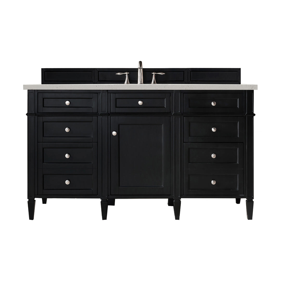 Brittany 60" Single Vanity, Black Onyx w/ 3 CM Lime Delight Silestone Top