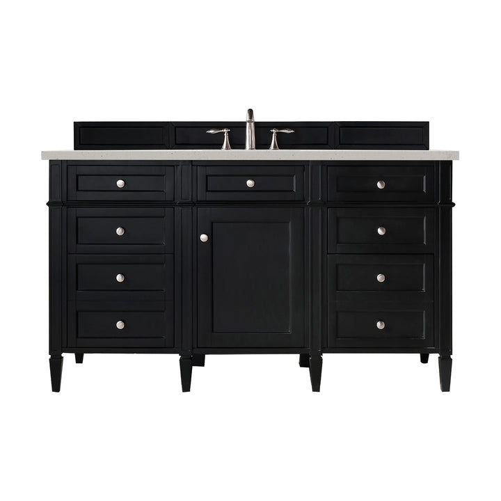 Brittany 60" Single Vanity, Black Onyx w/ 3 CM Lime Delight Silestone Top