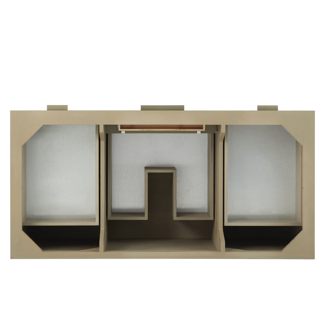 Emmeline 48" Single Vanity, Pebble Oak w/ 3 CM Parisien Bleu Silestone Top