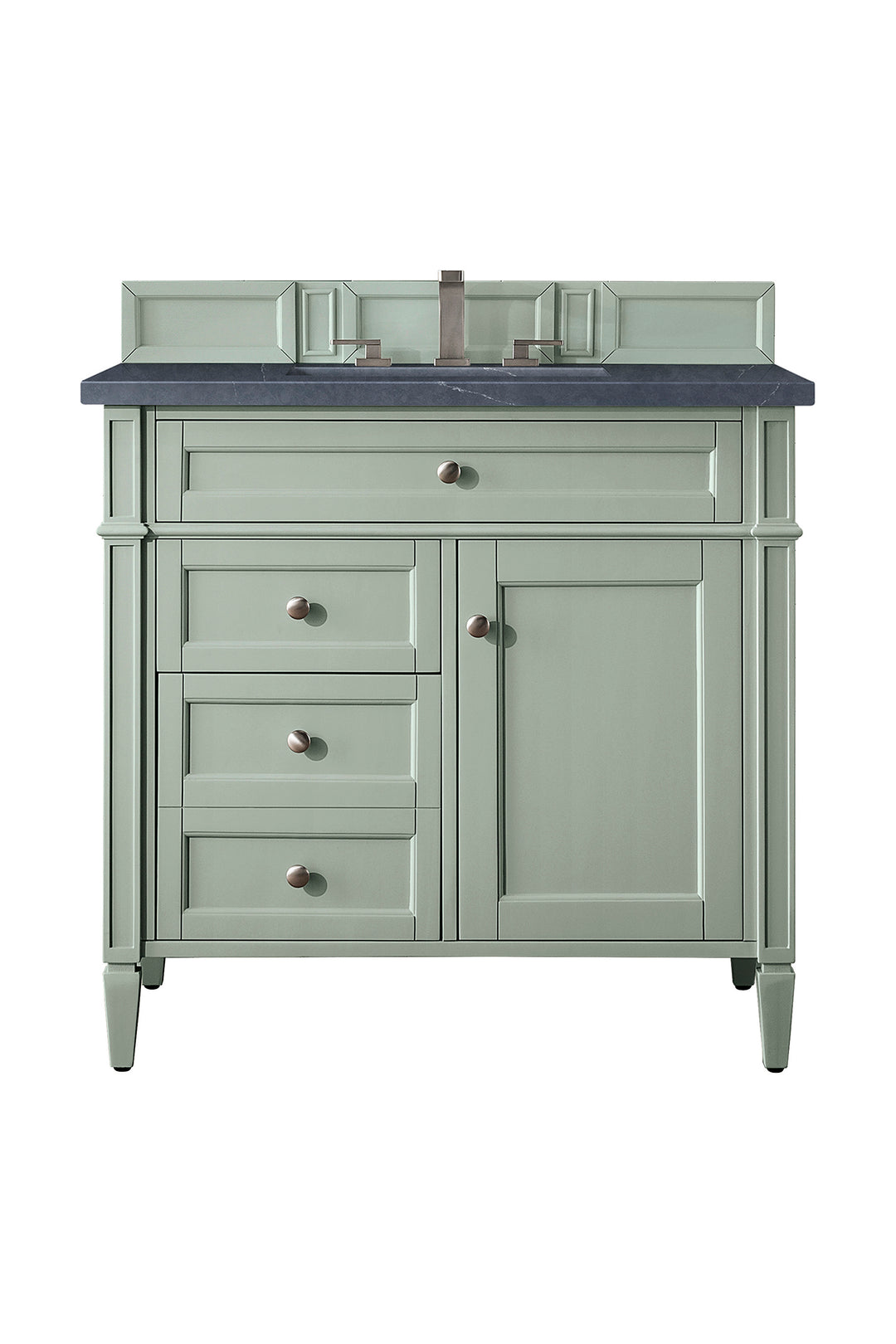 Brittany 36" Single Vanity, Sage Green w/ 3 CM Charcoal Soapstone Silestone Top