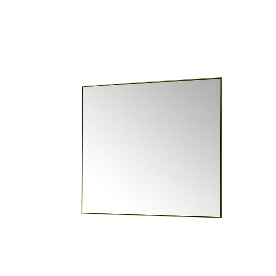 Rohe 48" Rectangular Mirror, Champagne Brass