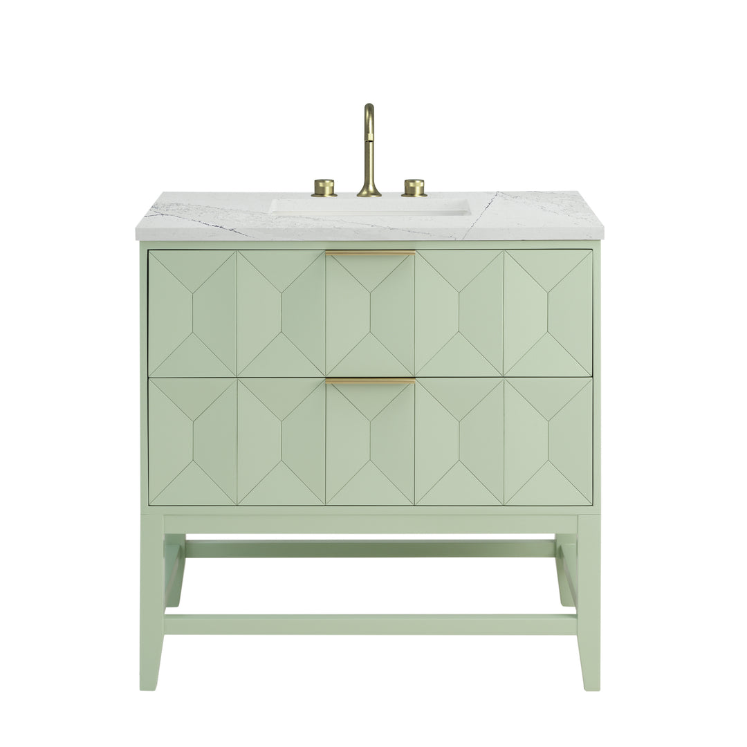 Emmeline 36" Single Vanity, Pistachio w/ 3 CM Ethereal Noctis Top