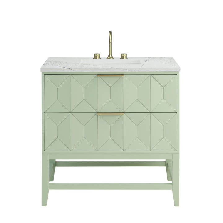 Emmeline 36" Single Vanity, Pistachio w/ 3 CM Ethereal Noctis Top