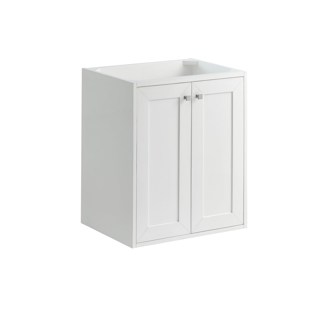 Chianti 24" Single Vanity, Glossy White w/ White Glossy Composite Stone Top