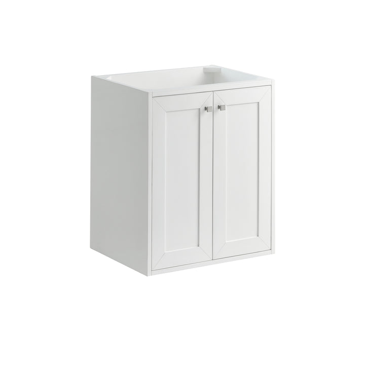 Chianti 24" Single Cabinet, Glossy White, Brushed Nickel