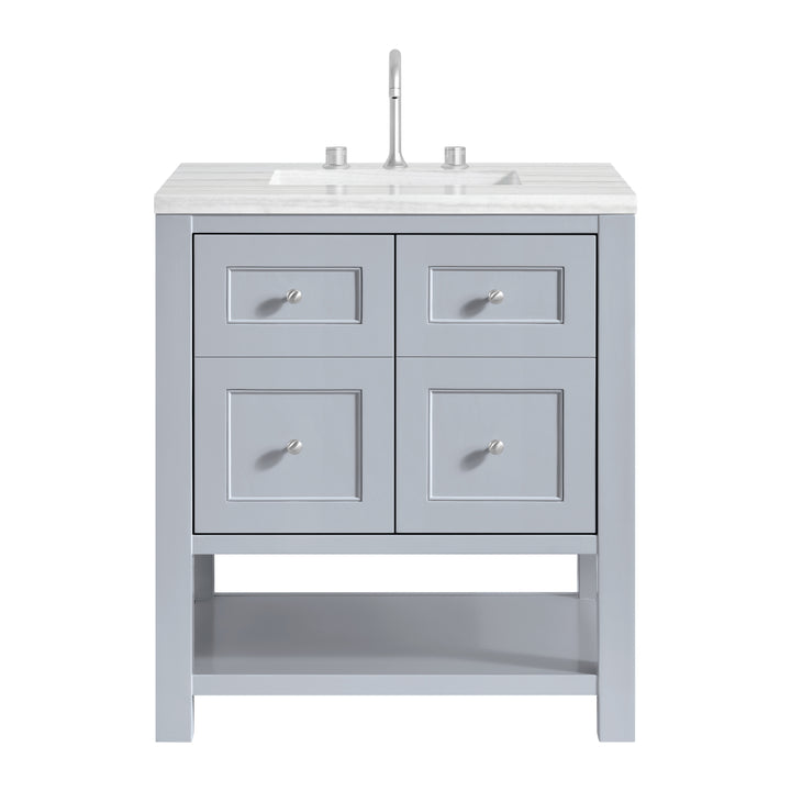 Breckenridge 30" Single Vanity, Serenity Blue, w/ 3 CM Arctic Fall Solid Surface Top