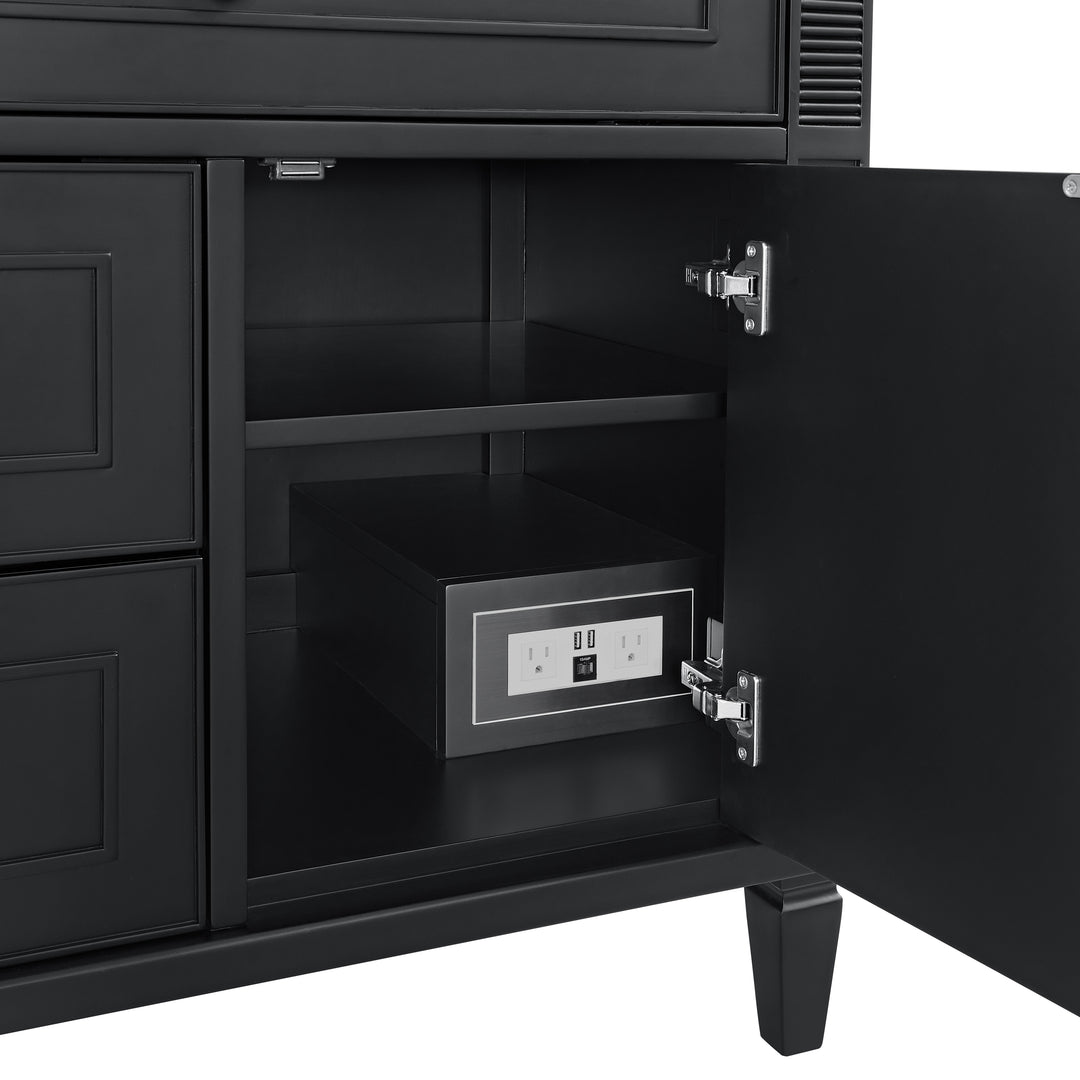 Lorelai 36" Single Vanity, Black Onyx w/ 3 CM Charcoal Soapstone Silestone Top