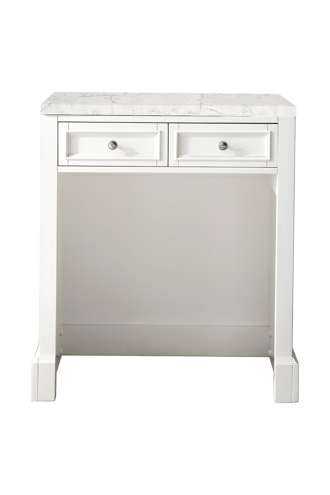 De Soto 30" Countertop Unit, Bright White w/ 3 CM Eternal Jasmine Pearl Silestone Top
