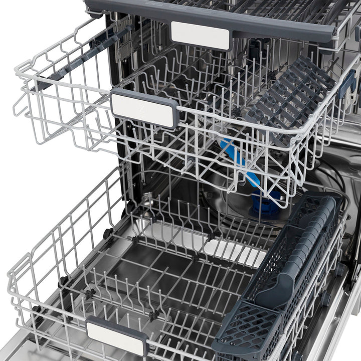 ZLINE Autograph Edition 24 in. Monument Series 3rd Rack Top Touch Control Tall Tub Dishwasher in Black Stainless Steel with Champagne Bronze Helix Handle, 45dBa (DWMTZ-BS-24-KCB)