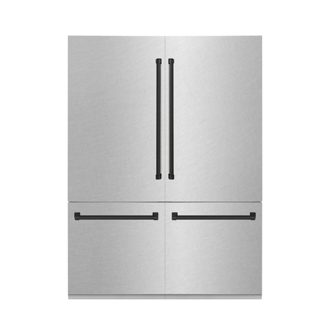 ZLINE 60" Autograph Built-In Refrigerator, Internal Water & Ice Dispenser in Fingerprint Resistant Stainless Steel with Matte Black Accents