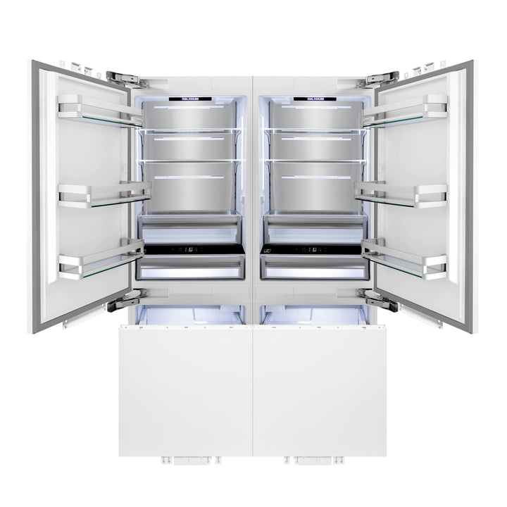 ZLINE 60 In. 32.2 cu. Ft. Panel Ready Built-In 4-Door French Door Refrigerator with Stainless Steel Handles, RBIV-60-SS
