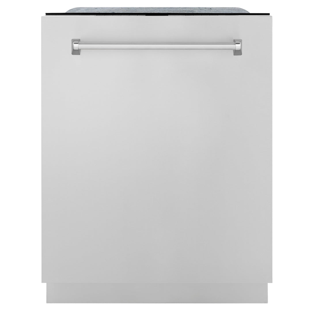 ZLINE Appliance Package - 48" Dual Fuel Range, Range Hood, Microwave Drawer, Top Touch Control Dishwasher, Refrigerator, 5KPR-RARH48-MWDWM