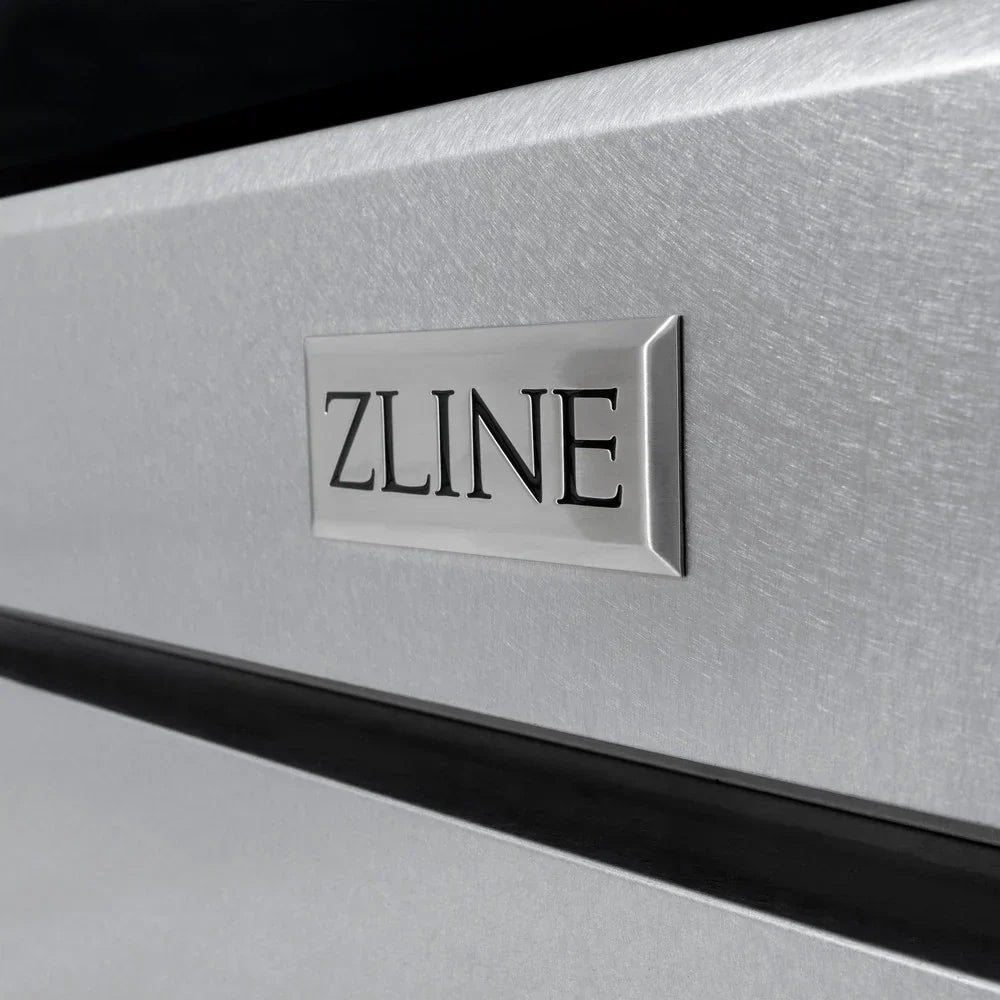ZLINE Autograph 30" 4.2 cu. ft. Paramount Dual Fuel Range with 4 Burners in DuraSnow® Stainless Steel with Polished Gold Accents, SDRSZ-30-G