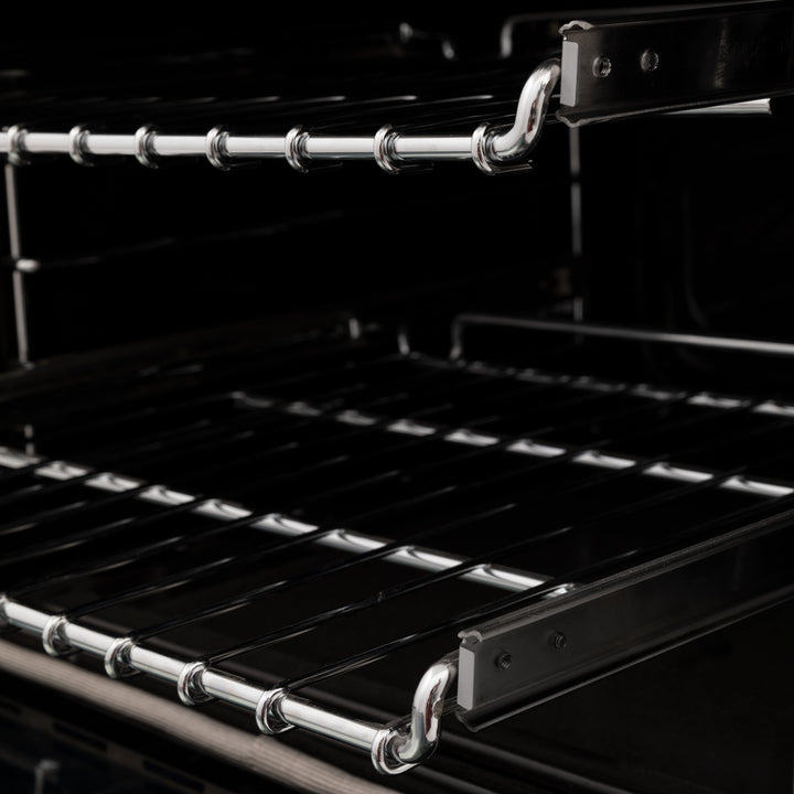 ZLINE Autograph Edition 24 in. 2.8 cu. ft. Legacy Dual Fuel Range with 4 Burner Gas Cooktop and Electric Convection Oven in Satin Stainless Steel and Matte Black Accents (RASZ-SN-24-MB)