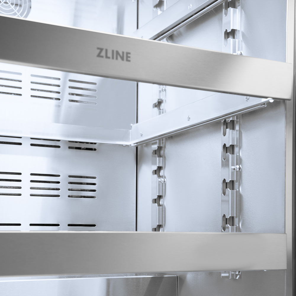 ZLINE Autograph Edition 24 in. Touchstone 151 Can Beverage Fridge with Solid Stainless Steel Door and Champagne Bronze Helix Handle (RBSOZ-ST-24-KCB)