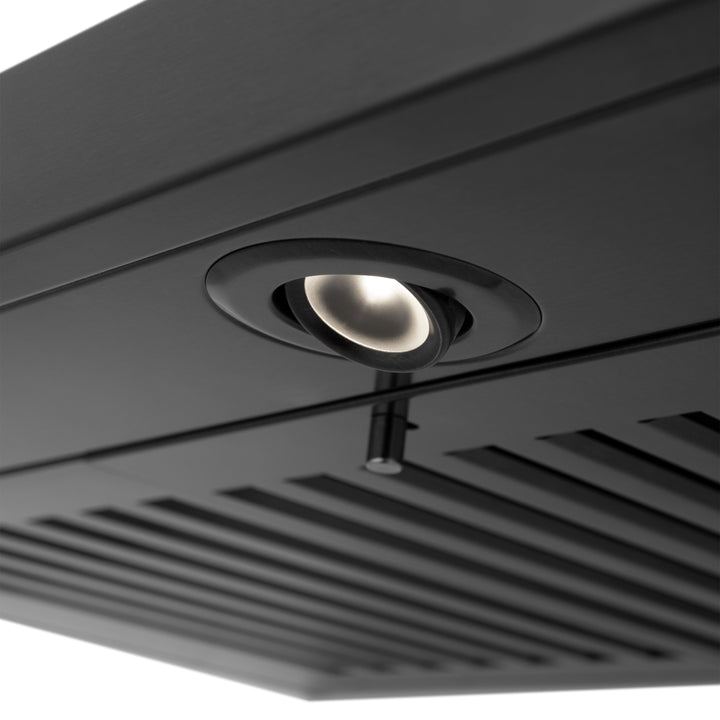 30" ZLINE CrownSoundâ„¢Ducted Vent Wall Mount Range Hood in Black Stainless Steel with Built-in Bluetooth Speakers (BSKBNCRN-BT-30)