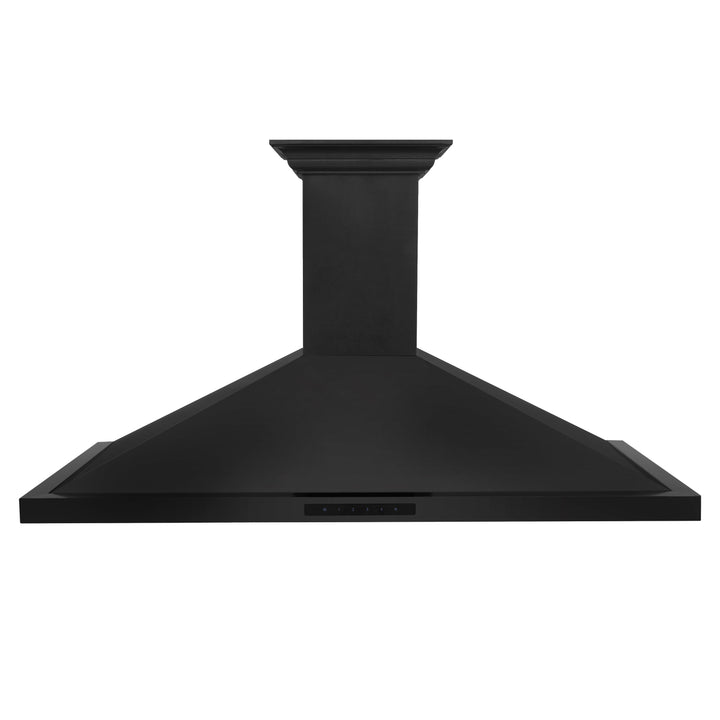 48" ZLINE CrownSoundâ„¢Ducted Vent Wall Mount Range Hood in Black Stainless Steel with Built-in Bluetooth Speakers (BSKBNCRN-BT-48)