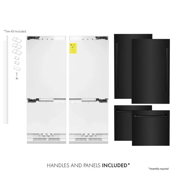 ZLINE 60" 32.2 cu. ft. Built-In Refrigerator with Internal Water and Ice Dispenser in Black Stainless Steel, RBIV-BS-60