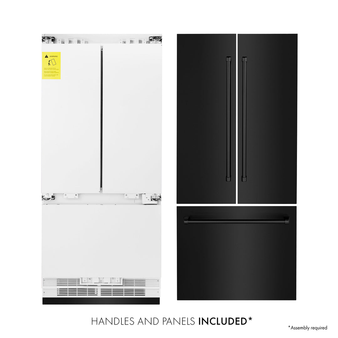 ZLINE 36" 19.6 cu. ft. Built-In Refrigerator with Internal Water and Ice Dispenser in Black Stainless Steel, RBIV-BS-36