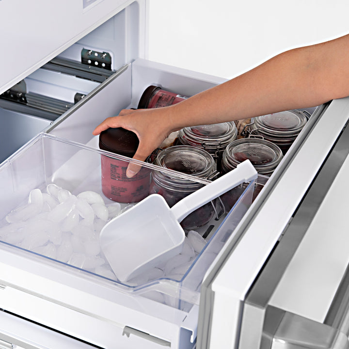 ZLINE 60 In. 32.2 cu. Ft. Panel Ready Built-In 4-Door French Door Refrigerator with Stainless Steel Handles, RBIV-60-SS