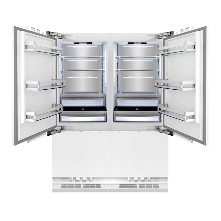 ZLINE 60 In. 32.2 cu. Ft. Panel Ready Built-In 4-Door French Door Refrigerator with Stainless Steel Handles, RBIV-60-SS