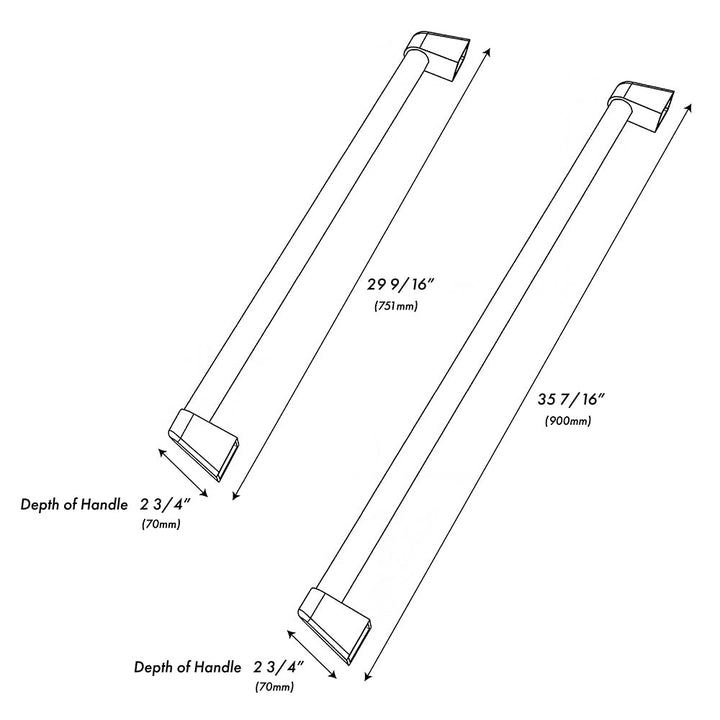 ZLINE 36 in. Built-In Refrigerator Helix Handles (Set of 3) in Stainless Steel (RBIVHZ-K-SS-36)