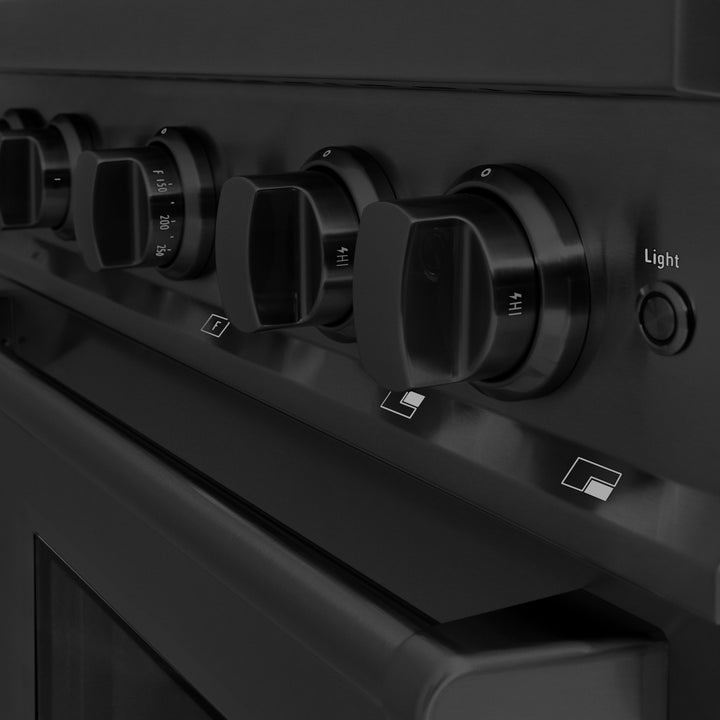 ZLINE 30" 4.2 cu. ft. Classic Gas Range with 4 Burners in Black Stainless Steel, CGRB-30