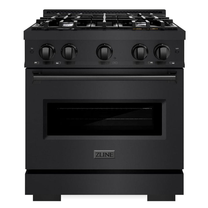 ZLINE 30" 4.2 cu. ft. Classic Dual Fuel Range with 4 Burners in Black Stainless Steel, CDRB-30