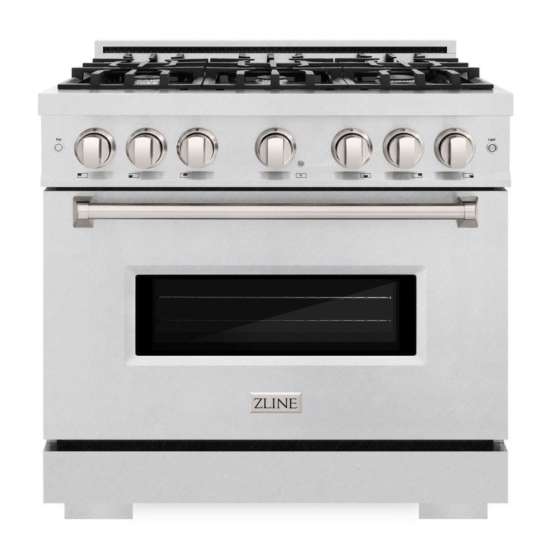 ZLINE 36" 5.2 cu. ft. Classic Dual Fuel Range with 6 Burners in DuraSnow® Stainless Steel, CDRS-36