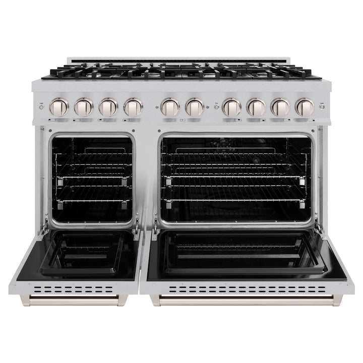 ZLINE 48" 6.7 cu. ft. Classic Double Oven Dual Fuel Range with 8 Burners in DuraSnow® Stainless Steel, CDRS-48