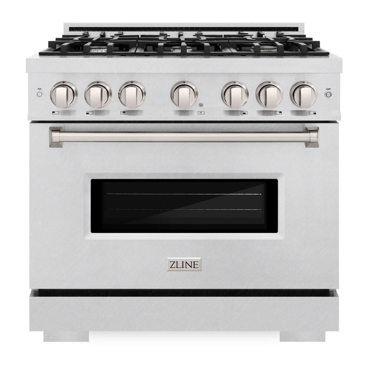ZLINE 36" 5.2 cu. ft. Classic Gas Range with 6 Burners in DuraSnow® Stainless Steel, CGRS-36