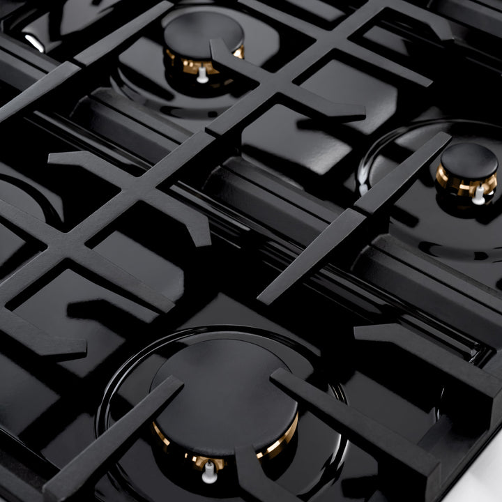 ZLINE 36" 5.2 cu. ft. Classic Gas Range with Convection Gas Oven in Stainless Steel with 6 Brass Burners, CGR-BR-36