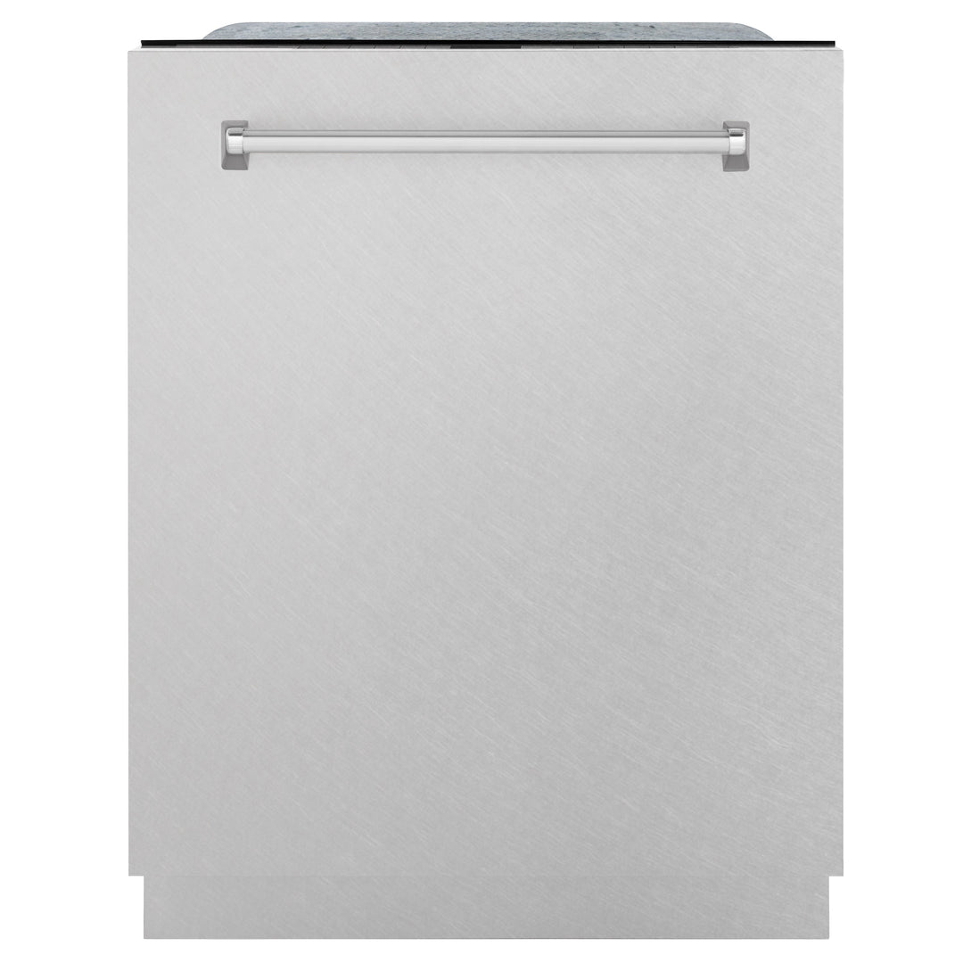 ZLINE 24 In. Monument Series 3rd Rack Top Touch Control Dishwasher in DuraSnow® Stainless Steel, 45dBa, DWMT-SN-24