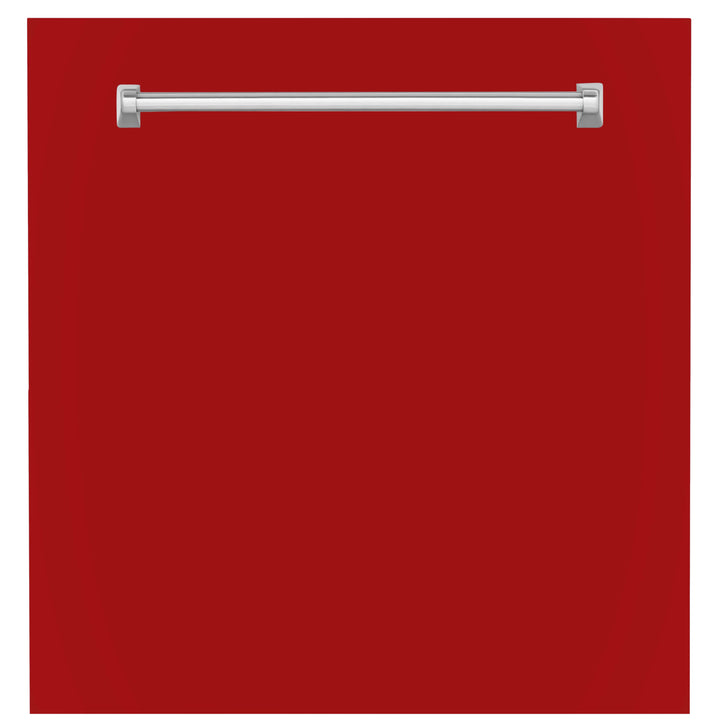 ZLINE 24" Monument Dishwasher Panel in Red Gloss with Traditional Handle (DPMT-RG-24)