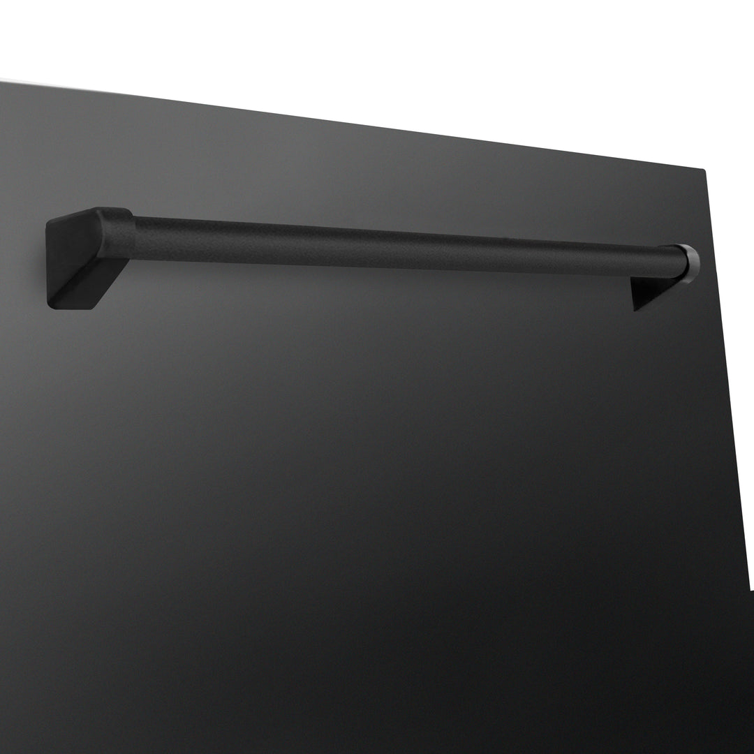 ZLINE 24" Monument Dishwasher Panel in Black Stainless Steel with Traditional Handle (DPMT-BS-24)
