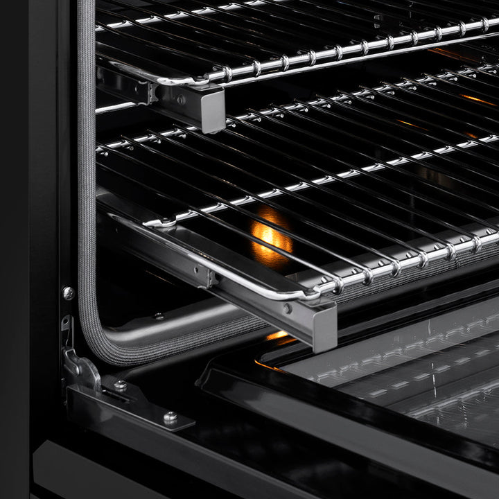 ZLINE Autograph Edition 36 in. 5.2 cu. ft. Paramount Induction Range with 5 Element Cooktop and Electric Convection Oven in Black Stainless Steel with Champagne Bronze Accents (SINRBZ-36-CB)