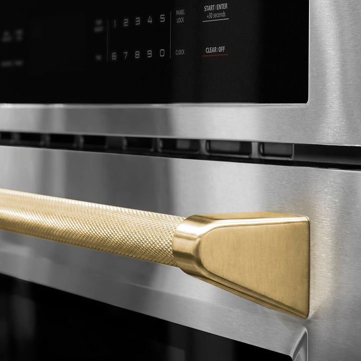 ZLINE 30 in. Autograph Edition Microwave Helix Handle (Set of 1) in Polished Gold (MWHZ-30-K-G)