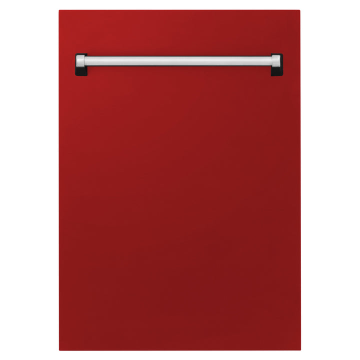 ZLINE 18 in. Tallac Series 3rd Rack Top Control Built-In Dishwasher in Red Gloss with Stainless Steel Tub, 51dBa (DWV-RG-18)