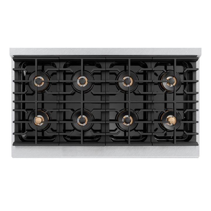 ZLINE 48 in. 6.7 cu. ft. Paramount Gas Range with 8 Burner DuoProâ„¢ Cooktop and Dual Ovens in Satin Stainless Steel (PSGRS-48)